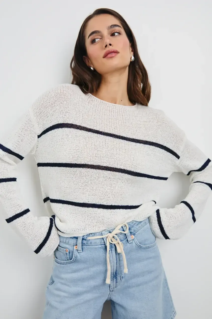 Rails - Evangeline sweater Navy White Stripe
